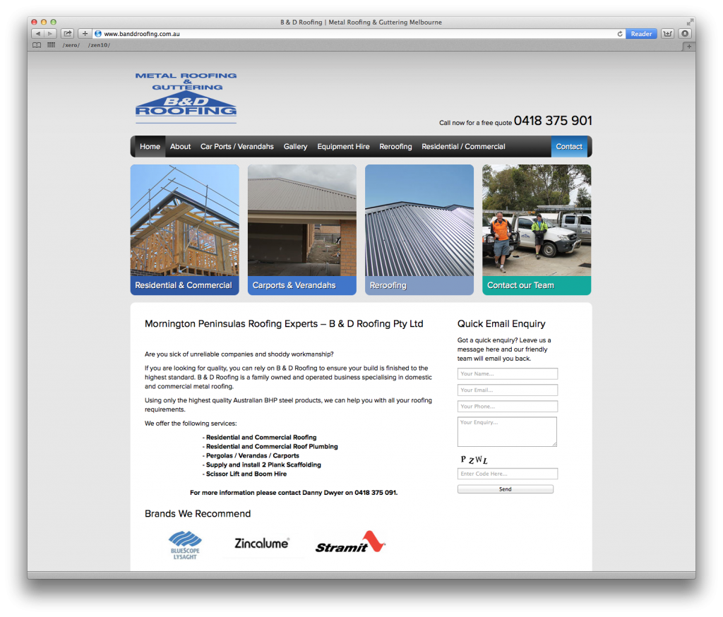 Melbourne Web Design - B & D Roofing | Melbourne Website ...
